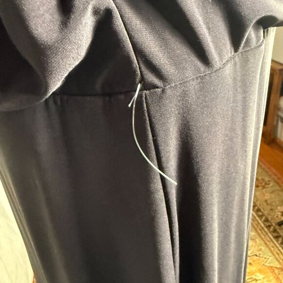 BHLDN Thorton Black Maxi Wrap Dress Sz 18 V-Neck Flutter Sleeve Gown Made In USA - Picture 11 of 15